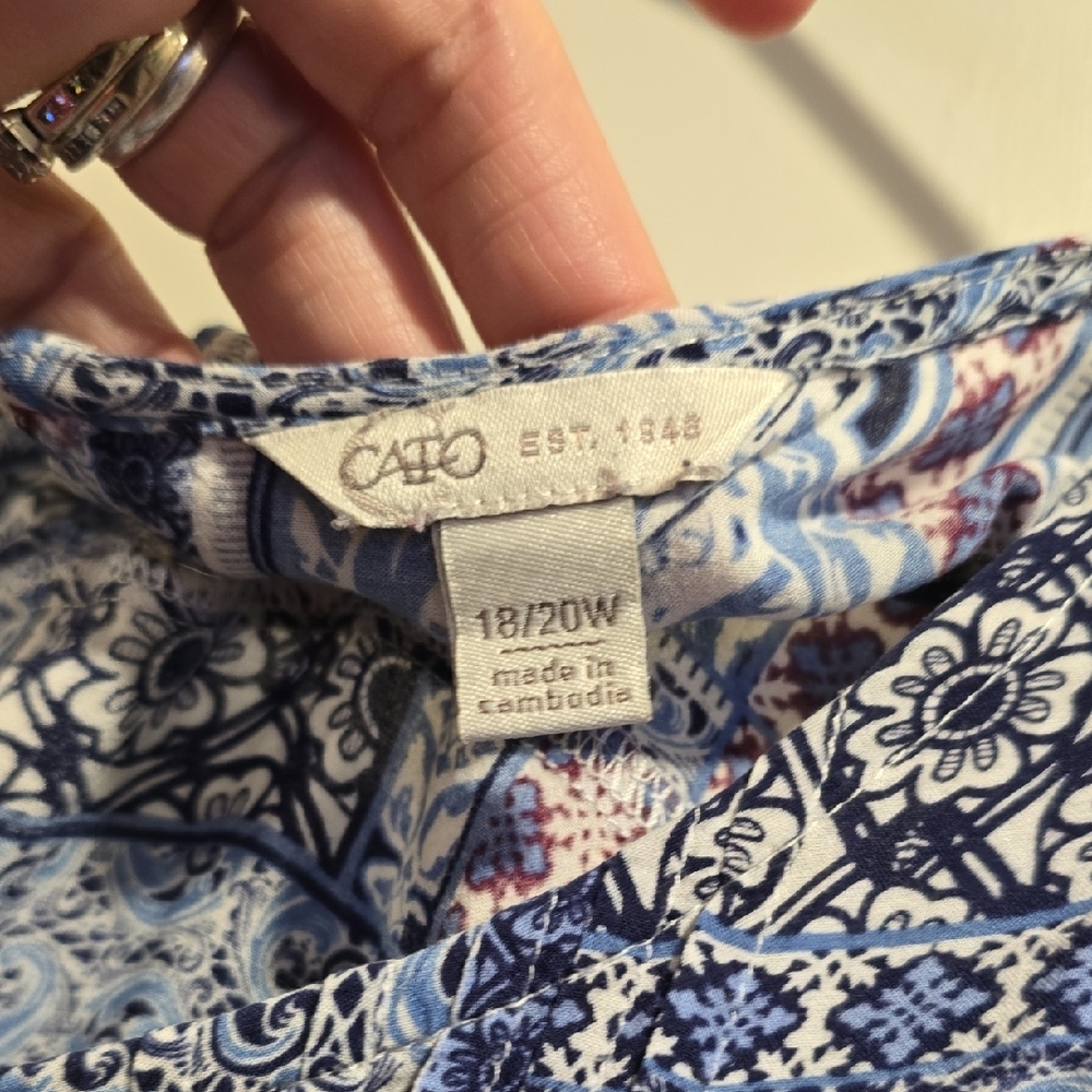 Cato Multicolor Patchwork Blouse - Picture 2 of 7